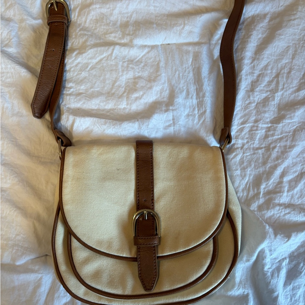 Forever 21 Cream and Brown Crossbody Bag
